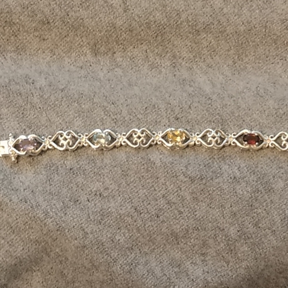 Sterling silver .925 multi-stone bracelet